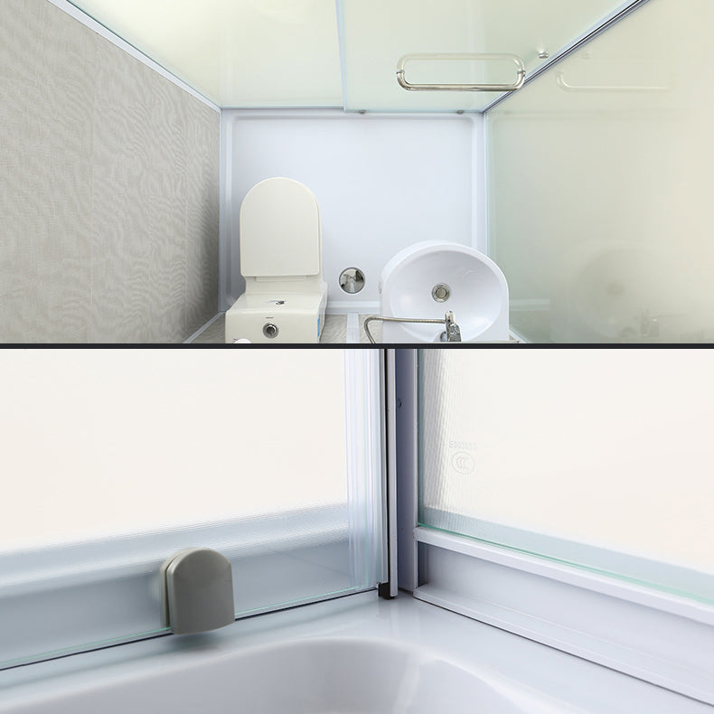 Sliding Shower Enclosure Framed Shower Enclosure with Tempered Glass Clearhalo 'Bathroom Remodel & Bathroom Fixtures' 'Home Improvement' 'home_improvement' 'home_improvement_shower_stalls_enclosures' 'Shower Stalls & Enclosures' 'shower_stalls_enclosures' 'Showers & Bathtubs' 6787281