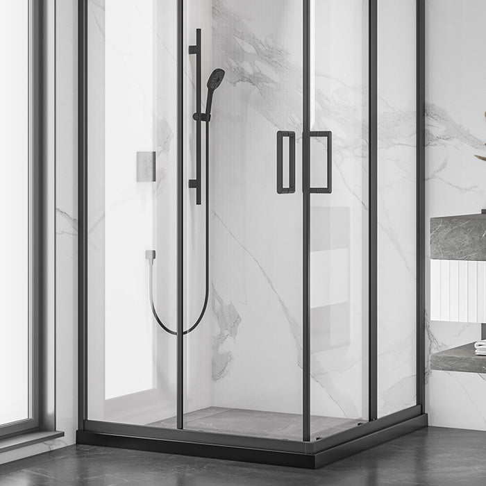 Semi-Frameless Tempered Glass Shower Enclosure with Half-Framed Shower Enclosure Clearhalo 'Bathroom Remodel & Bathroom Fixtures' 'Home Improvement' 'home_improvement' 'home_improvement_shower_stalls_enclosures' 'Shower Stalls & Enclosures' 'shower_stalls_enclosures' 'Showers & Bathtubs' 6787317