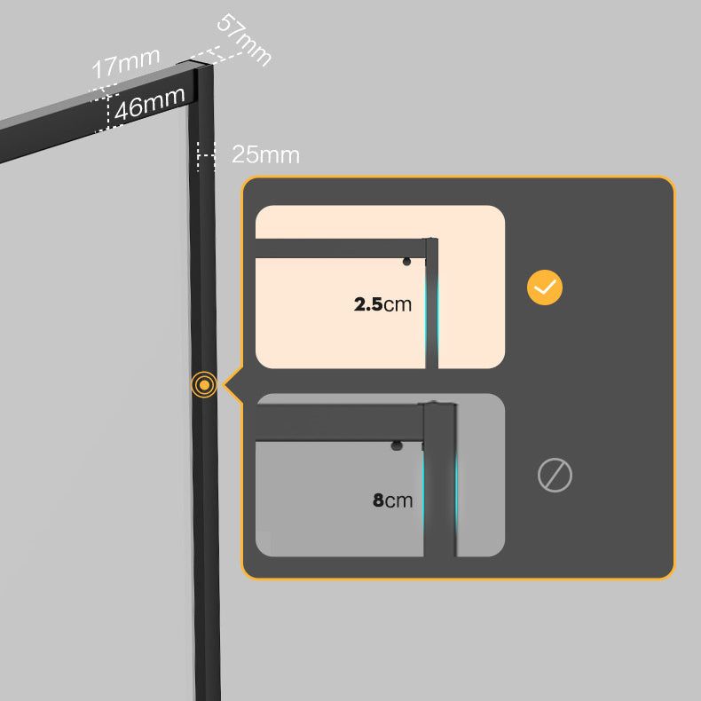 Semi-Frameless Tempered Glass Shower Enclosure with Half-Framed Shower Enclosure Clearhalo 'Bathroom Remodel & Bathroom Fixtures' 'Home Improvement' 'home_improvement' 'home_improvement_shower_stalls_enclosures' 'Shower Stalls & Enclosures' 'shower_stalls_enclosures' 'Showers & Bathtubs' 6787319