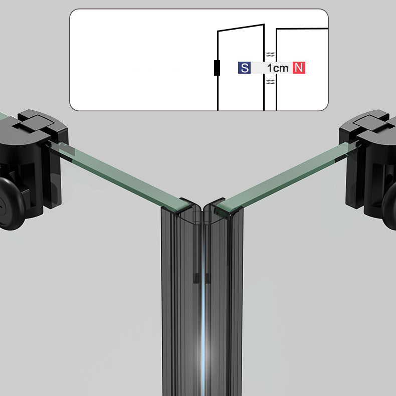 Semi-Frameless Tempered Glass Shower Enclosure with Half-Framed Shower Enclosure Clearhalo 'Bathroom Remodel & Bathroom Fixtures' 'Home Improvement' 'home_improvement' 'home_improvement_shower_stalls_enclosures' 'Shower Stalls & Enclosures' 'shower_stalls_enclosures' 'Showers & Bathtubs' 6787325