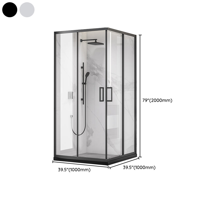 Semi-Frameless Tempered Glass Shower Enclosure with Half-Framed Shower Enclosure Clearhalo 'Bathroom Remodel & Bathroom Fixtures' 'Home Improvement' 'home_improvement' 'home_improvement_shower_stalls_enclosures' 'Shower Stalls & Enclosures' 'shower_stalls_enclosures' 'Showers & Bathtubs' 6787327