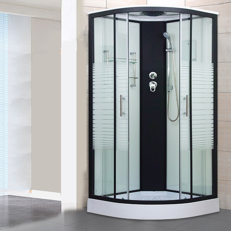Clear Glass Double Sliding Shower Enclosure One Piece Framed Shower Enclosure Clearhalo 'Bathroom Remodel & Bathroom Fixtures' 'Home Improvement' 'home_improvement' 'home_improvement_shower_stalls_enclosures' 'Shower Stalls & Enclosures' 'shower_stalls_enclosures' 'Showers & Bathtubs' 6787328