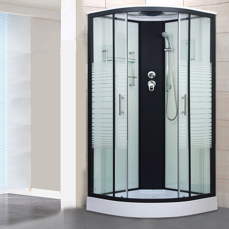 Clear Glass Double Sliding Shower Enclosure One Piece Framed Shower Enclosure Clearhalo 'Bathroom Remodel & Bathroom Fixtures' 'Home Improvement' 'home_improvement' 'home_improvement_shower_stalls_enclosures' 'Shower Stalls & Enclosures' 'shower_stalls_enclosures' 'Showers & Bathtubs' 6787328