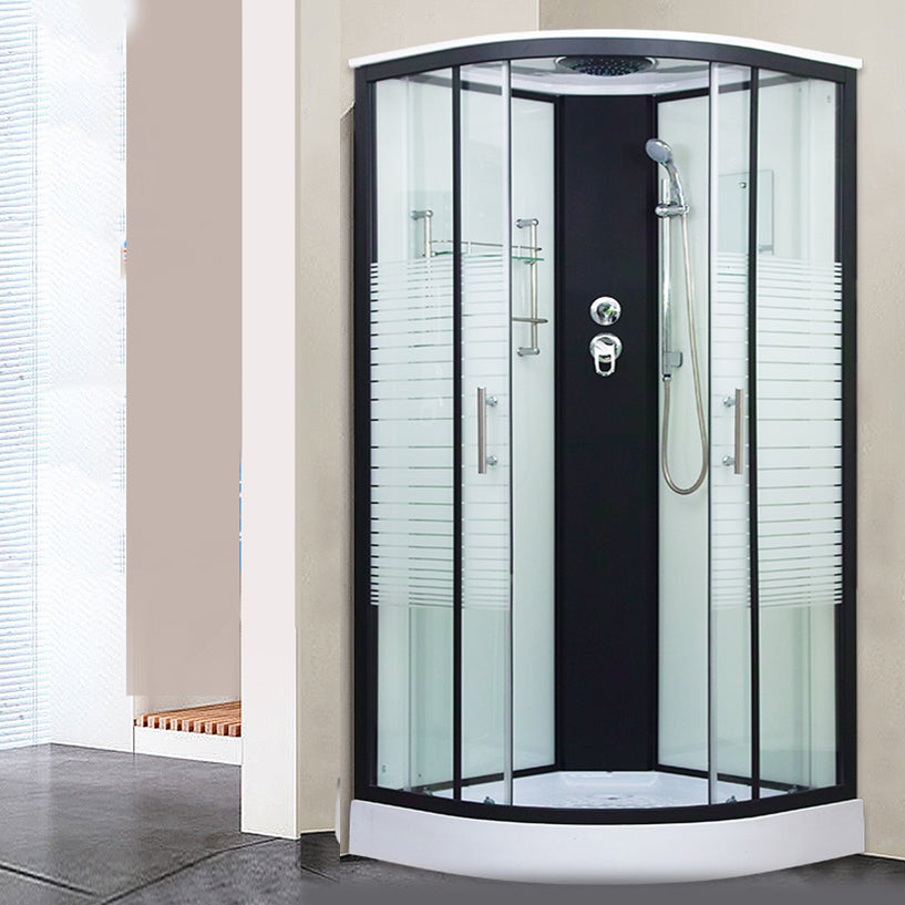 Clear Glass Double Sliding Shower Enclosure One Piece Framed Shower Enclosure 39.4"L x 39.4"W x 82.7"H Clearhalo 'Bathroom Remodel & Bathroom Fixtures' 'Home Improvement' 'home_improvement' 'home_improvement_shower_stalls_enclosures' 'Shower Stalls & Enclosures' 'shower_stalls_enclosures' 'Showers & Bathtubs' 6787332