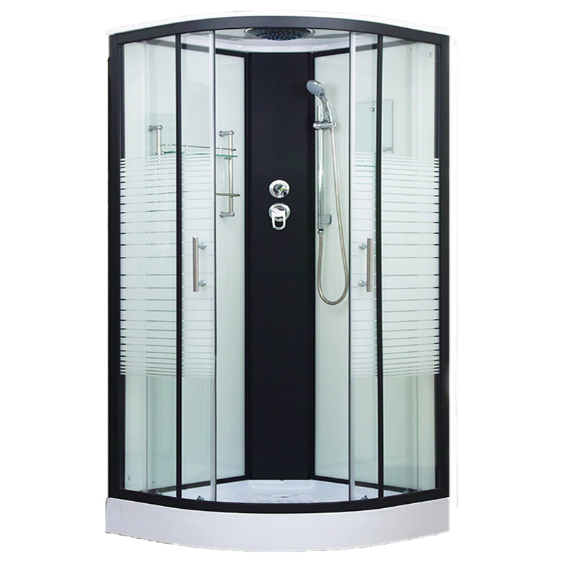 Clear Glass Double Sliding Shower Enclosure One Piece Framed Shower Enclosure Clearhalo 'Bathroom Remodel & Bathroom Fixtures' 'Home Improvement' 'home_improvement' 'home_improvement_shower_stalls_enclosures' 'Shower Stalls & Enclosures' 'shower_stalls_enclosures' 'Showers & Bathtubs' 6787337