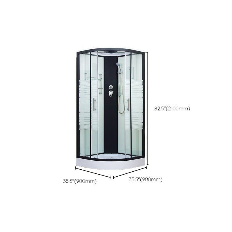 Clear Glass Double Sliding Shower Enclosure One Piece Framed Shower Enclosure Clearhalo 'Bathroom Remodel & Bathroom Fixtures' 'Home Improvement' 'home_improvement' 'home_improvement_shower_stalls_enclosures' 'Shower Stalls & Enclosures' 'shower_stalls_enclosures' 'Showers & Bathtubs' 6787338