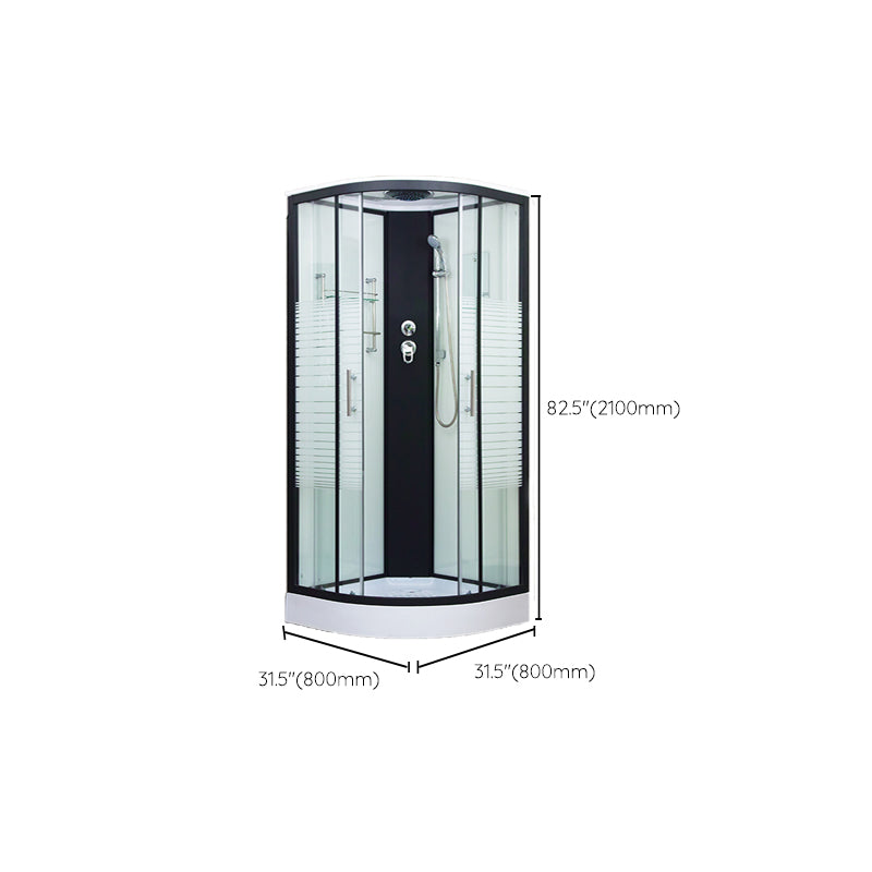 Clear Glass Double Sliding Shower Enclosure One Piece Framed Shower Enclosure Clearhalo 'Bathroom Remodel & Bathroom Fixtures' 'Home Improvement' 'home_improvement' 'home_improvement_shower_stalls_enclosures' 'Shower Stalls & Enclosures' 'shower_stalls_enclosures' 'Showers & Bathtubs' 6787339