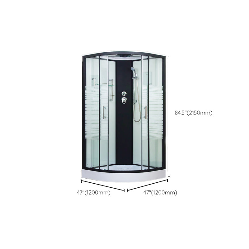 Clear Glass Double Sliding Shower Enclosure One Piece Framed Shower Enclosure Clearhalo 'Bathroom Remodel & Bathroom Fixtures' 'Home Improvement' 'home_improvement' 'home_improvement_shower_stalls_enclosures' 'Shower Stalls & Enclosures' 'shower_stalls_enclosures' 'Showers & Bathtubs' 6787342