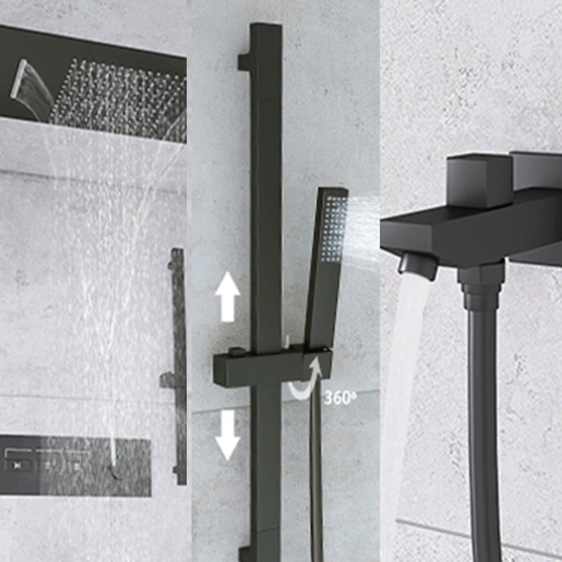 Shower Set into The Wall Concealed Waterfall Thermostatic Shower Set Full Copper Clearhalo 'Bathroom Remodel & Bathroom Fixtures' 'Home Improvement' 'home_improvement' 'home_improvement_shower_faucets' 'Shower Faucets & Systems' 'shower_faucets' 'Showers & Bathtubs Plumbing' 'Showers & Bathtubs' 6787356