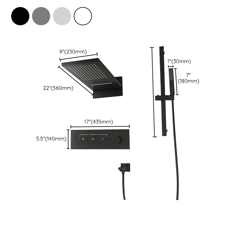 Shower Set into The Wall Concealed Waterfall Thermostatic Shower Set Full Copper Clearhalo 'Bathroom Remodel & Bathroom Fixtures' 'Home Improvement' 'home_improvement' 'home_improvement_shower_faucets' 'Shower Faucets & Systems' 'shower_faucets' 'Showers & Bathtubs Plumbing' 'Showers & Bathtubs' 6787358