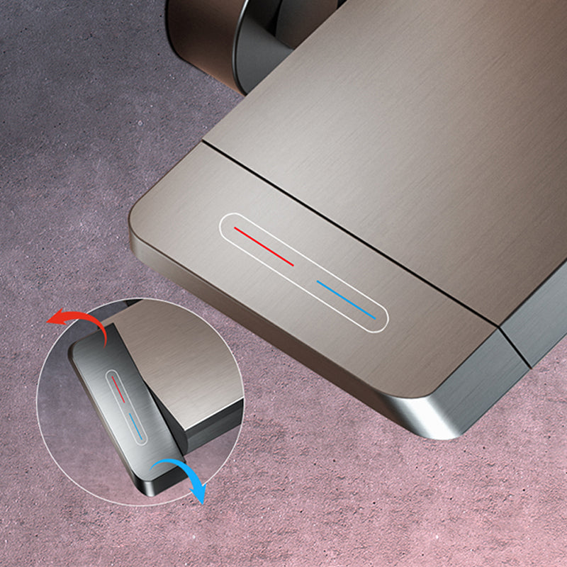 Grey Shower Set Thermostatic Button Intelligent Digital Display Bathroom Rain Shower Head Clearhalo 'Bathroom Remodel & Bathroom Fixtures' 'Home Improvement' 'home_improvement' 'home_improvement_shower_faucets' 'Shower Faucets & Systems' 'shower_faucets' 'Showers & Bathtubs Plumbing' 'Showers & Bathtubs' 6787430