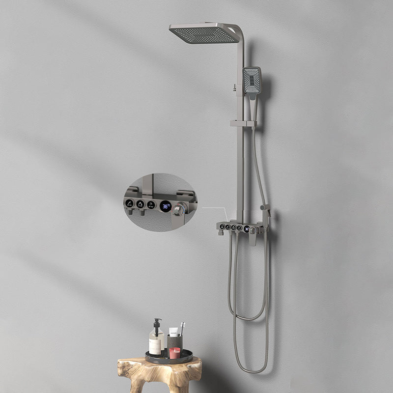 Contemporary Style Brass Shower Faucet with Shower Arm Wall Mounted Shower Combo Clearhalo 'Bathroom Remodel & Bathroom Fixtures' 'Home Improvement' 'home_improvement' 'home_improvement_shower_faucets' 'Shower Faucets & Systems' 'shower_faucets' 'Showers & Bathtubs Plumbing' 'Showers & Bathtubs' 6787439
