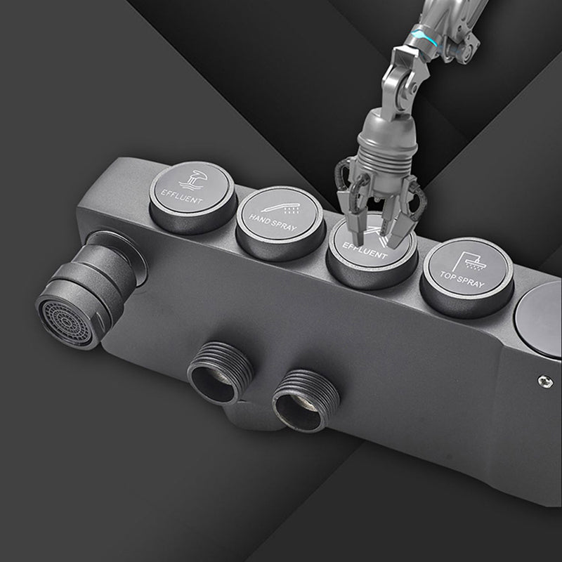 Contemporary Style Brass Shower Faucet with Shower Arm Wall Mounted Shower Combo Clearhalo 'Bathroom Remodel & Bathroom Fixtures' 'Home Improvement' 'home_improvement' 'home_improvement_shower_faucets' 'Shower Faucets & Systems' 'shower_faucets' 'Showers & Bathtubs Plumbing' 'Showers & Bathtubs' 6787454