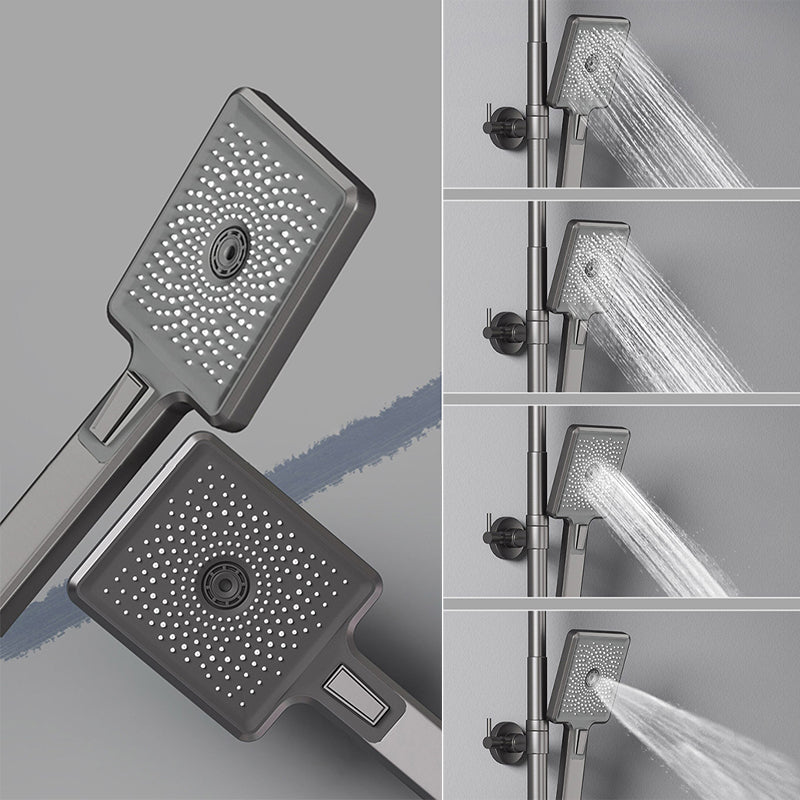 Contemporary Style Brass Shower Faucet Adjustable Spray Pattern Wall Mounted Shower Combo Clearhalo 'Bathroom Remodel & Bathroom Fixtures' 'Home Improvement' 'home_improvement' 'home_improvement_shower_faucets' 'Shower Faucets & Systems' 'shower_faucets' 'Showers & Bathtubs Plumbing' 'Showers & Bathtubs' 6787465