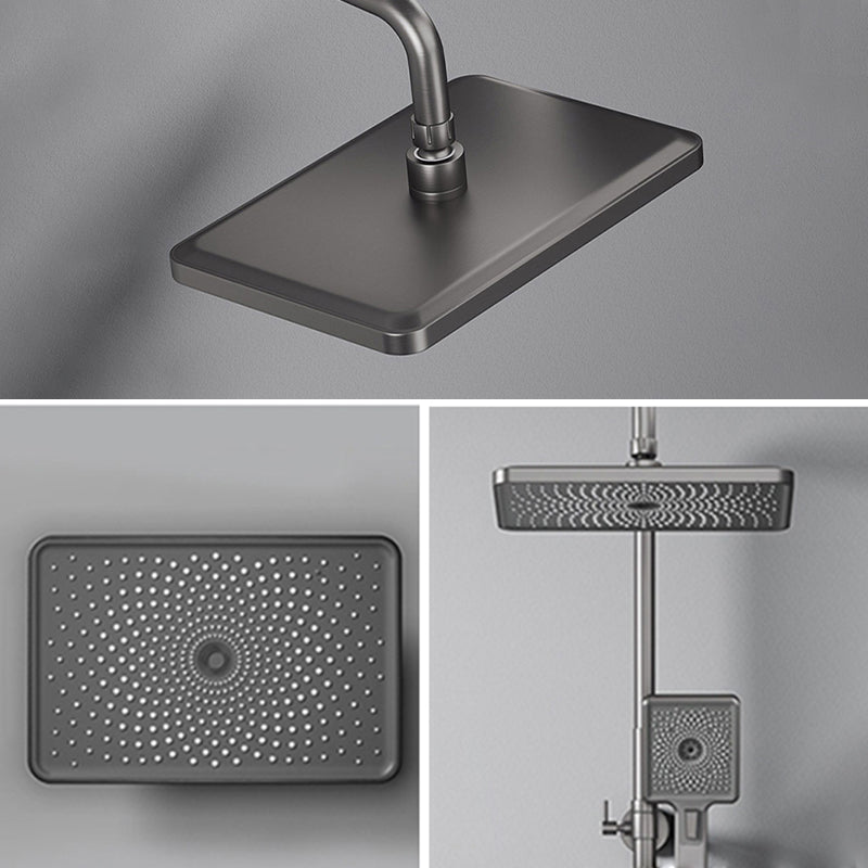 Contemporary Style Brass Shower Faucet Adjustable Spray Pattern Wall Mounted Shower Combo Clearhalo 'Bathroom Remodel & Bathroom Fixtures' 'Home Improvement' 'home_improvement' 'home_improvement_shower_faucets' 'Shower Faucets & Systems' 'shower_faucets' 'Showers & Bathtubs Plumbing' 'Showers & Bathtubs' 6787476