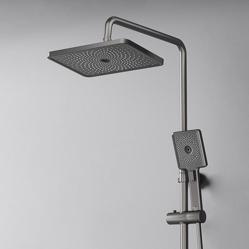 Contemporary Style Brass Shower Faucet Adjustable Spray Pattern Wall Mounted Shower Combo Clearhalo 'Bathroom Remodel & Bathroom Fixtures' 'Home Improvement' 'home_improvement' 'home_improvement_shower_faucets' 'Shower Faucets & Systems' 'shower_faucets' 'Showers & Bathtubs Plumbing' 'Showers & Bathtubs' 6787477