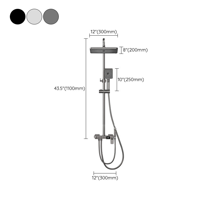 Contemporary Style Brass Shower Faucet Adjustable Spray Pattern Wall Mounted Shower Combo Clearhalo 'Bathroom Remodel & Bathroom Fixtures' 'Home Improvement' 'home_improvement' 'home_improvement_shower_faucets' 'Shower Faucets & Systems' 'shower_faucets' 'Showers & Bathtubs Plumbing' 'Showers & Bathtubs' 6787478