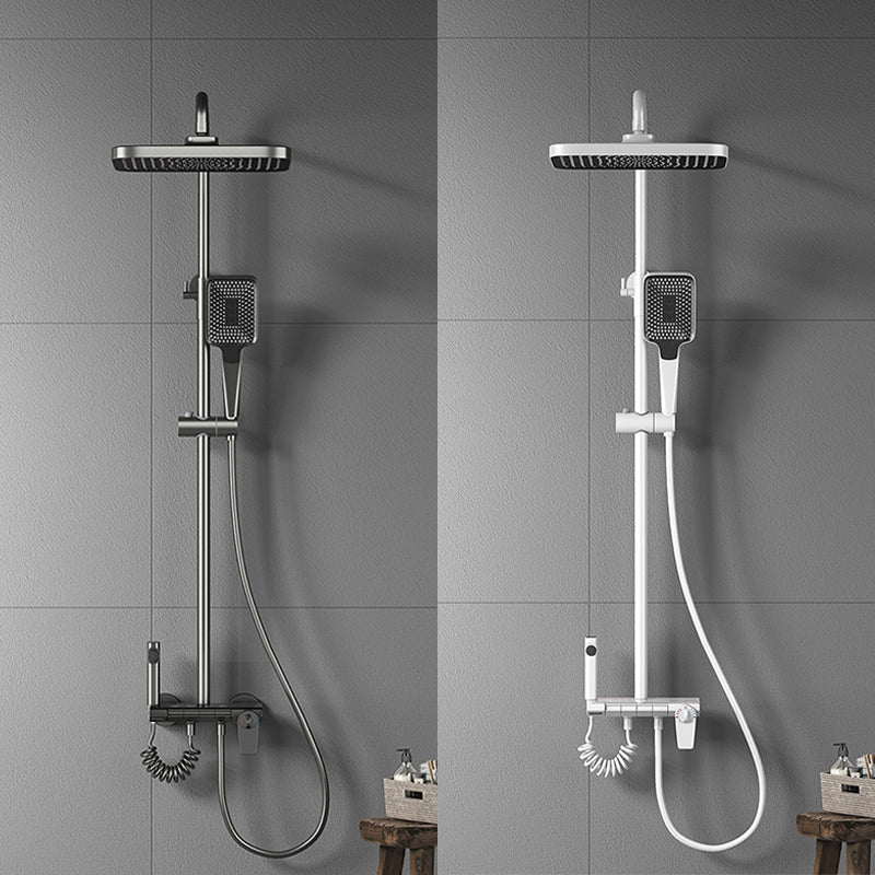 Modern Brass Shower Faucet Valve Included Wall Mounted Shower Combo Clearhalo 'Bathroom Remodel & Bathroom Fixtures' 'Home Improvement' 'home_improvement' 'home_improvement_shower_faucets' 'Shower Faucets & Systems' 'shower_faucets' 'Showers & Bathtubs Plumbing' 'Showers & Bathtubs' 6787483