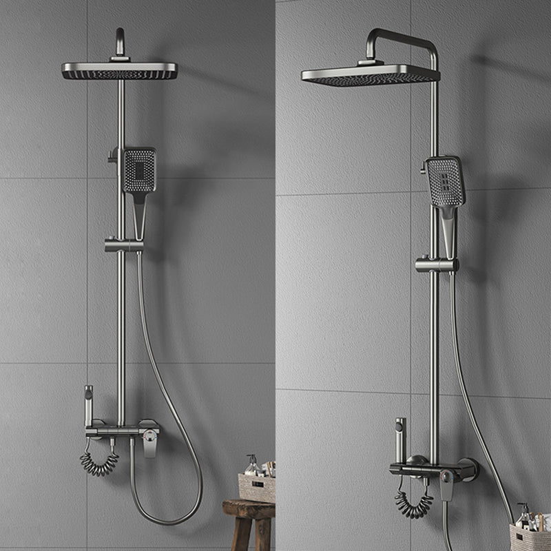 Modern Brass Shower Faucet Valve Included Wall Mounted Shower Combo Clearhalo 'Bathroom Remodel & Bathroom Fixtures' 'Home Improvement' 'home_improvement' 'home_improvement_shower_faucets' 'Shower Faucets & Systems' 'shower_faucets' 'Showers & Bathtubs Plumbing' 'Showers & Bathtubs' 6787485