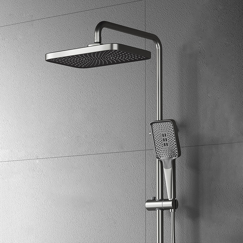 Modern Brass Shower Faucet Valve Included Wall Mounted Shower Combo Clearhalo 'Bathroom Remodel & Bathroom Fixtures' 'Home Improvement' 'home_improvement' 'home_improvement_shower_faucets' 'Shower Faucets & Systems' 'shower_faucets' 'Showers & Bathtubs Plumbing' 'Showers & Bathtubs' 6787488
