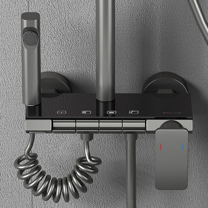 Modern Brass Shower Faucet Valve Included Wall Mounted Shower Combo Clearhalo 'Bathroom Remodel & Bathroom Fixtures' 'Home Improvement' 'home_improvement' 'home_improvement_shower_faucets' 'Shower Faucets & Systems' 'shower_faucets' 'Showers & Bathtubs Plumbing' 'Showers & Bathtubs' 6787494