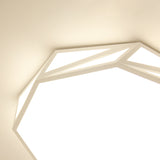 Modern Faceted Drum Ceiling Flush Wooden Bedroom LED Flush Mount Fixture in White/3 Color Light with Acrylic Diffuser, 16"/19.5" W Clearhalo 'Ceiling Lights' 'Close To Ceiling Lights' 'Close to ceiling' 'Flush mount' Lighting' 678762