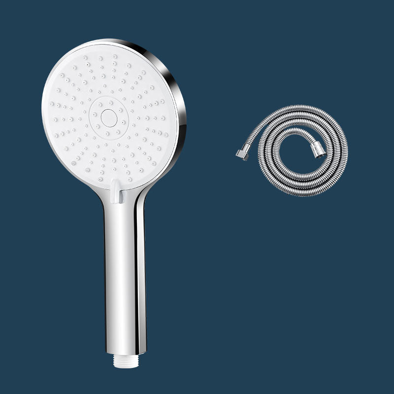 ABS Plastic Handheld Shower Head High Flow 5-Spray Patterns Wall-Mount Showerhead White Silver Shower Head with Hose Clearhalo 'Bathroom Remodel & Bathroom Fixtures' 'Home Improvement' 'home_improvement' 'home_improvement_shower_heads' 'Shower Heads' 'shower_heads' 'Showers & Bathtubs Plumbing' 'Showers & Bathtubs' 6787651