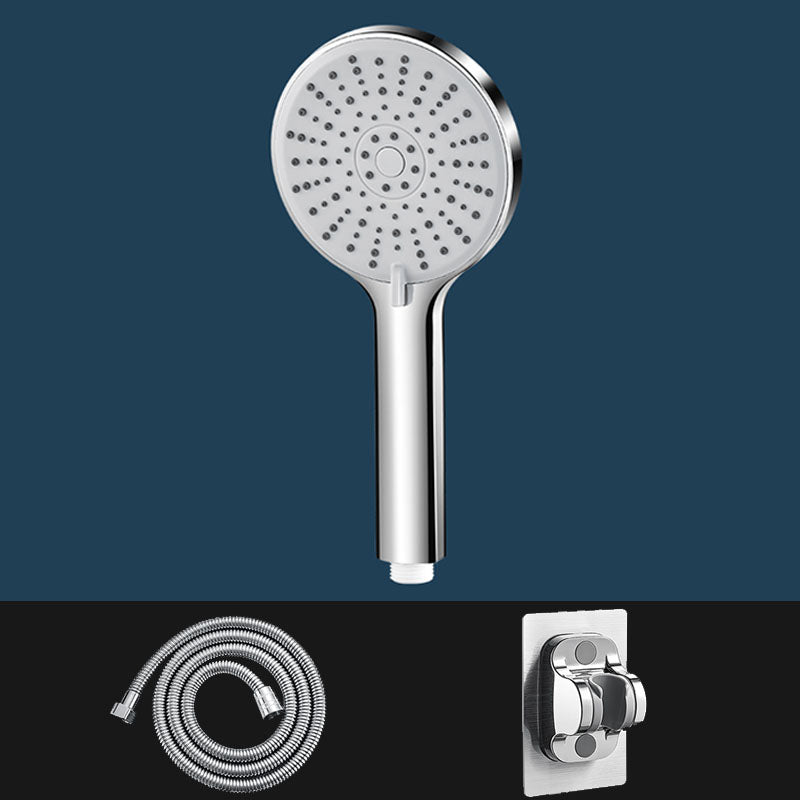 ABS Plastic Handheld Shower Head High Flow 5-Spray Patterns Wall-Mount Showerhead Silver Gray Shower Heads with Holder and Hose Clearhalo 'Bathroom Remodel & Bathroom Fixtures' 'Home Improvement' 'home_improvement' 'home_improvement_shower_heads' 'Shower Heads' 'shower_heads' 'Showers & Bathtubs Plumbing' 'Showers & Bathtubs' 6787655