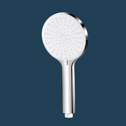 ABS Plastic Handheld Shower Head High Flow 5-Spray Patterns Wall-Mount Showerhead White Silver Hand Shower None Clearhalo 'Bathroom Remodel & Bathroom Fixtures' 'Home Improvement' 'home_improvement' 'home_improvement_shower_heads' 'Shower Heads' 'shower_heads' 'Showers & Bathtubs Plumbing' 'Showers & Bathtubs' 6787663
