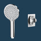 ABS Plastic Handheld Shower Head High Flow 5-Spray Patterns Wall-Mount Showerhead Silver Gray Shower Head with Wall Pedestal None Clearhalo 'Bathroom Remodel & Bathroom Fixtures' 'Home Improvement' 'home_improvement' 'home_improvement_shower_heads' 'Shower Heads' 'shower_heads' 'Showers & Bathtubs Plumbing' 'Showers & Bathtubs' 6787667