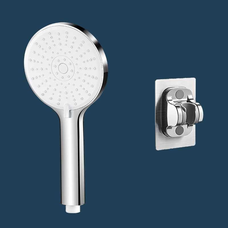 ABS Plastic Handheld Shower Head High Flow 5-Spray Patterns Wall-Mount Showerhead White Silver Shower Head with Wall Pedestal None Clearhalo 'Bathroom Remodel & Bathroom Fixtures' 'Home Improvement' 'home_improvement' 'home_improvement_shower_heads' 'Shower Heads' 'shower_heads' 'Showers & Bathtubs Plumbing' 'Showers & Bathtubs' 6787669