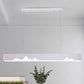 White/Black/Green Rectangular Linear Chandelier Modern Led Metal Hanging Ceiling Light in White/Warm Light, 35.5"/47" Wide Clearhalo 'Ceiling Lights' 'Chandeliers' 'Modern Chandeliers' 'Modern' Lighting' 678816