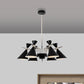 Nordic Bi-conical Pendant Chandelier Metal 3/6 Lights Black/White/Pink Dining Room Chandelier Lighting Fixture Clearhalo 'Ceiling Lights' 'Chandeliers' 'Modern Chandeliers' 'Modern' Lighting' 678822