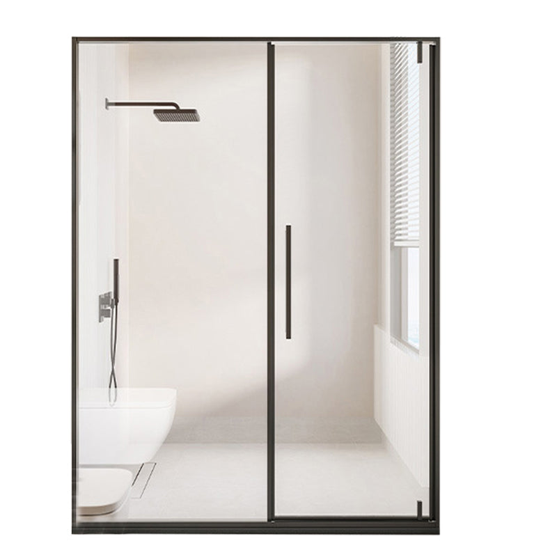 Glass and Metal Shower Door Simple One-Line Shower Bath Door Clearhalo 'Bathroom Remodel & Bathroom Fixtures' 'Home Improvement' 'home_improvement' 'home_improvement_shower_tub_doors' 'Shower and Tub Doors' 'shower_tub_doors' 'Showers & Bathtubs' 6788440
