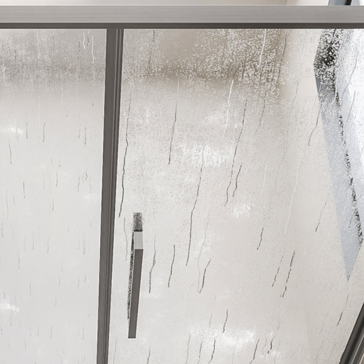 Glass and Metal Shower Door Simple One-Line Shower Bath Door Clearhalo 'Bathroom Remodel & Bathroom Fixtures' 'Home Improvement' 'home_improvement' 'home_improvement_shower_tub_doors' 'Shower and Tub Doors' 'shower_tub_doors' 'Showers & Bathtubs' 6788448