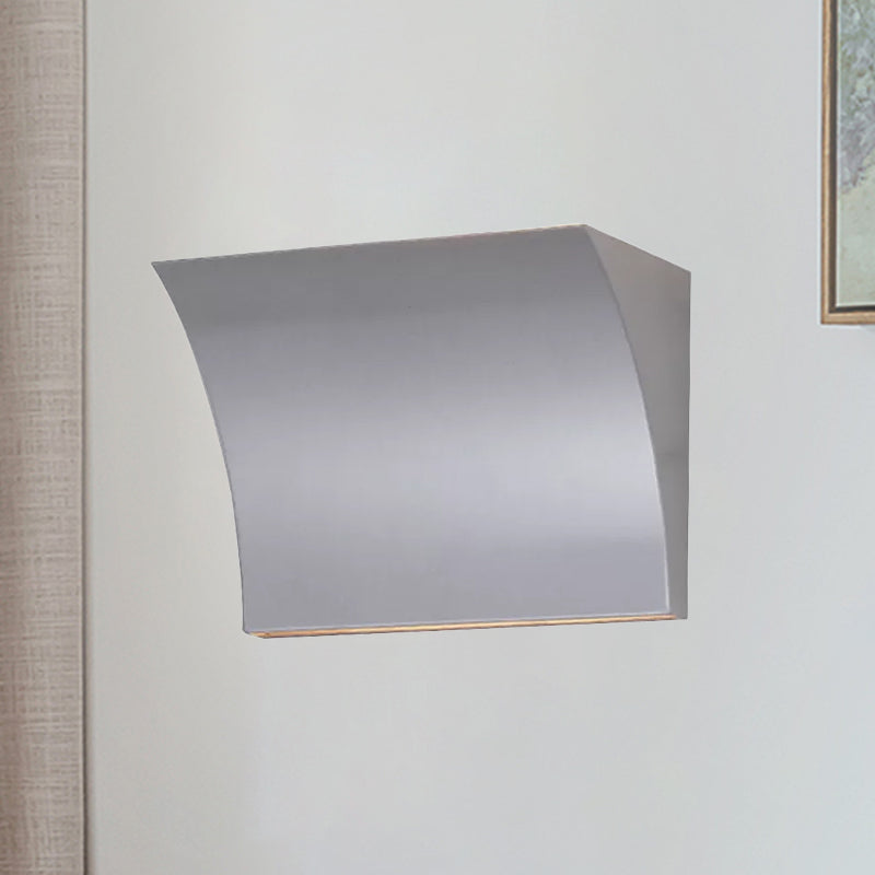 Simple Style Slide Design Wall Washer Light Metal LED Living Room Sconce Light Fixture in Black/Silver Clearhalo 'Cast Iron' 'Glass' 'Industrial' 'Modern wall lights' 'Modern' 'Tiffany' 'Traditional wall lights' 'Wall Lamps & Sconces' 'Wall Lights' Lighting' 678953