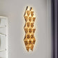 Modern Stylish LED Wall Lamp with Metallic Shade Gold Diamond Sconce Light Fixture in Warm/White Light, 23"/31" Width Clearhalo 'Cast Iron' 'Glass' 'Industrial' 'Modern wall lights' 'Modern' 'Tiffany' 'Traditional wall lights' 'Wall Lamps & Sconces' 'Wall Lights' Lighting' 678966