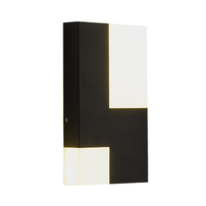 White/Black Rectangular Sconce Light Minimalist LED Acrylic Wall Mounted Lamp for Bedside Clearhalo 'Modern wall lights' 'Modern' 'Wall Lamps & Sconces' 'Wall Lights' Lighting' 678978