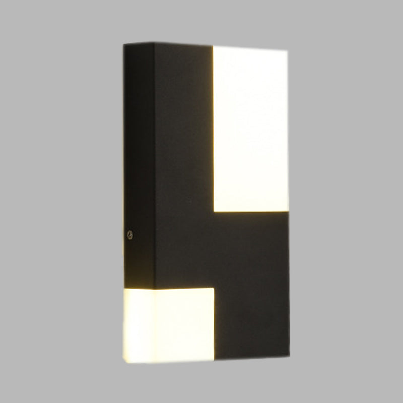 White/Black Rectangular Sconce Light Minimalist LED Acrylic Wall Mounted Lamp for Bedside Clearhalo 'Modern wall lights' 'Modern' 'Wall Lamps & Sconces' 'Wall Lights' Lighting' 678979
