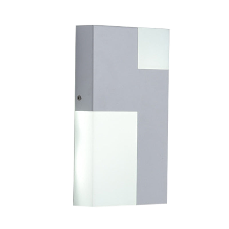White/Black Rectangular Sconce Light Minimalist LED Acrylic Wall Mounted Lamp for Bedside Clearhalo 'Modern wall lights' 'Modern' 'Wall Lamps & Sconces' 'Wall Lights' Lighting' 678983