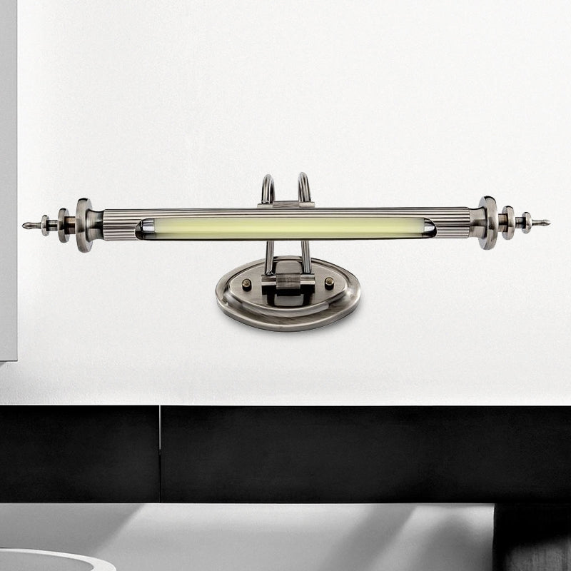 Polished Nickel Linear Vanity Wall Sconce Modern 18"/29.5" W LED Metal Wall Lighting Fixture in Warm/White Light Clearhalo 'Cast Iron' 'Glass' 'Industrial' 'Modern wall lights' 'Modern' 'Tiffany' 'Traditional wall lights' 'Vanity Lights' 'Wall Lights' Lighting' 678993