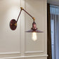 Metal Black/Rust Wall Mount Light Flat Shade 1 Bulb Industrial Style Wall Lamp with Swing Arm Clearhalo 'Art deco wall lights' 'Cast Iron' 'Glass' 'Industrial wall lights' 'Industrial' 'Middle century wall lights' 'Modern' 'Rustic wall lights' 'Tiffany' 'Traditional wall lights' 'Wall Lamps & Sconces' 'Wall Lights' Lighting' 679144