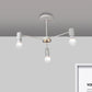 3/5 Heads Semi Flush Light with Open Bulb Metallic Industrial Style Bedroom Ceiling Light Fixture in Black/White Clearhalo 'Ceiling Lights' 'Close To Ceiling Lights' 'Close to ceiling' 'Semi-flushmount' Lighting' 679185