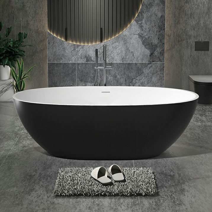 Stone Soaking Modern Bathtub Antique Finish Freestanding Bath Tub Black White Clearhalo 'Bathroom Remodel & Bathroom Fixtures' 'Bathtubs' 'Home Improvement' 'home_improvement' 'home_improvement_bathtubs' 'Showers & Bathtubs' 6792698