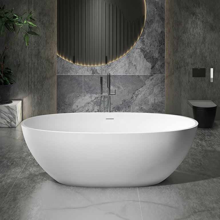Stone Soaking Modern Bathtub Antique Finish Freestanding Bath Tub Matte White Clearhalo 'Bathroom Remodel & Bathroom Fixtures' 'Bathtubs' 'Home Improvement' 'home_improvement' 'home_improvement_bathtubs' 'Showers & Bathtubs' 6792699