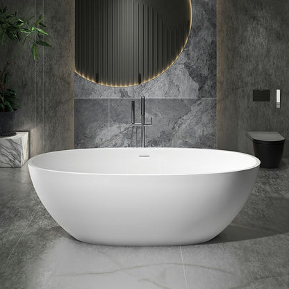 Stone Soaking Modern Bathtub Antique Finish Freestanding Bath Tub Matte White Clearhalo 'Bathroom Remodel & Bathroom Fixtures' 'Bathtubs' 'Home Improvement' 'home_improvement' 'home_improvement_bathtubs' 'Showers & Bathtubs' 6792699