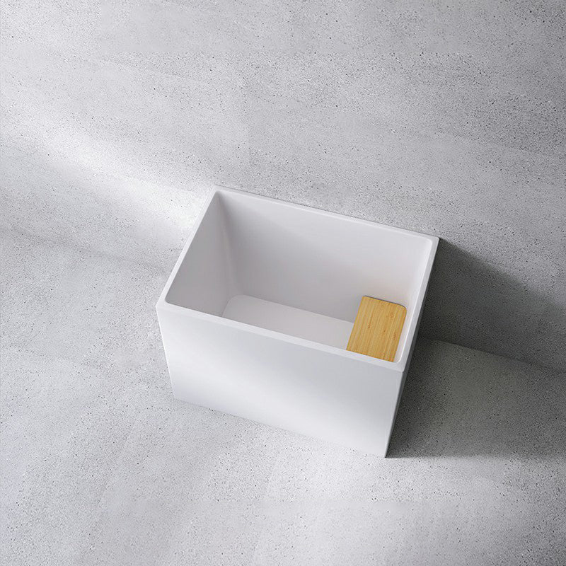 Acrylic Soaking Bathtub Antique Finish Back to Wall Bath Tub (Board not Included) 35"L x 24"W x 27"H Tub Clearhalo 'Bathroom Remodel & Bathroom Fixtures' 'Bathtubs' 'Home Improvement' 'home_improvement' 'home_improvement_bathtubs' 'Showers & Bathtubs' 6792744