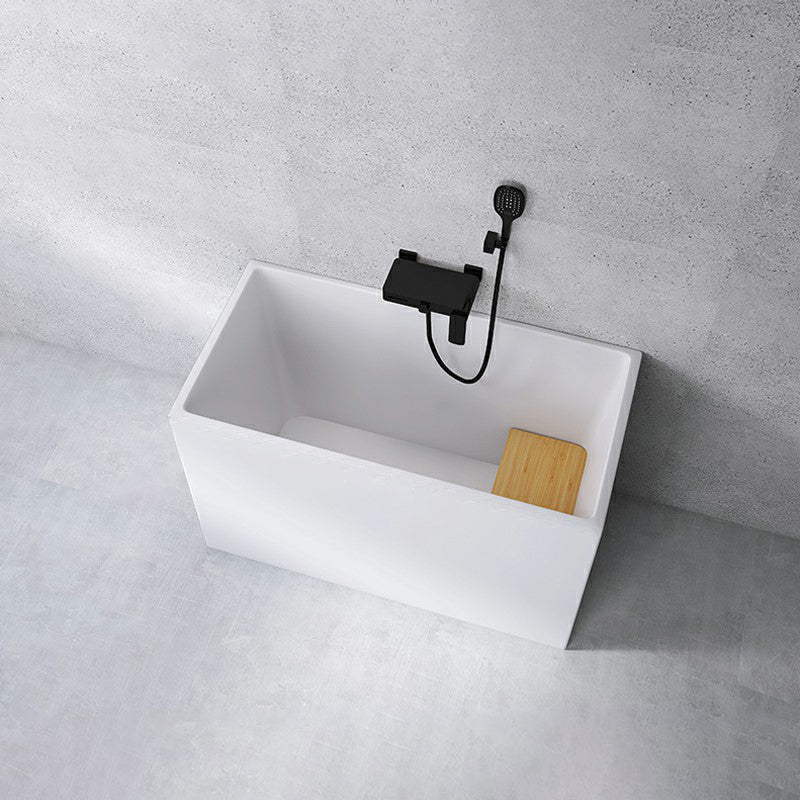 Acrylic Soaking Bathtub Antique Finish Back to Wall Bath Tub (Board not Included) 47"L x 24"W x 27"H Tub with Wall Mounted Faucets Clearhalo 'Bathroom Remodel & Bathroom Fixtures' 'Bathtubs' 'Home Improvement' 'home_improvement' 'home_improvement_bathtubs' 'Showers & Bathtubs' 6792763