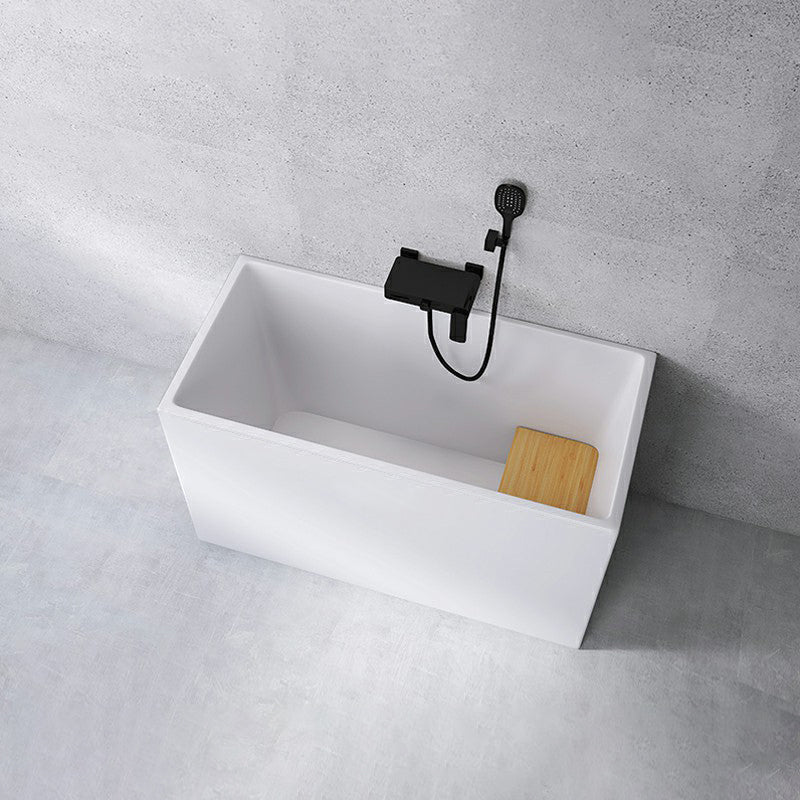 Acrylic Soaking Bathtub Antique Finish Back to Wall Bath Tub (Board not Included) 51"L x 24"W x 27"H Tub with Wall Mounted Faucets Clearhalo 'Bathroom Remodel & Bathroom Fixtures' 'Bathtubs' 'Home Improvement' 'home_improvement' 'home_improvement_bathtubs' 'Showers & Bathtubs' 6792764