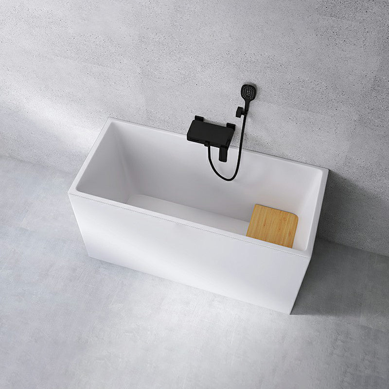 Acrylic Soaking Bathtub Antique Finish Back to Wall Bath Tub (Board not Included) 55"L x 24"W x 27"H Tub with Wall Mounted Faucets Clearhalo 'Bathroom Remodel & Bathroom Fixtures' 'Bathtubs' 'Home Improvement' 'home_improvement' 'home_improvement_bathtubs' 'Showers & Bathtubs' 6792765